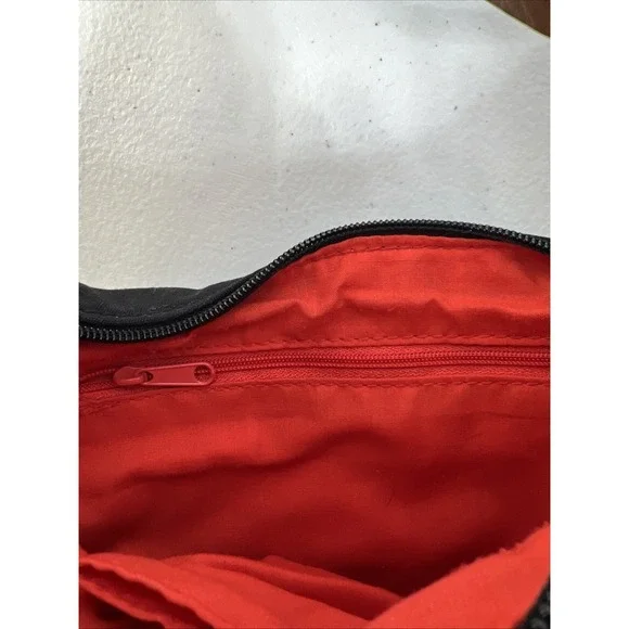 Old Navy Black Vintage Embroidered Bean Shape Butterfly Purse Faux Leather Strap - Picture 8 of 11